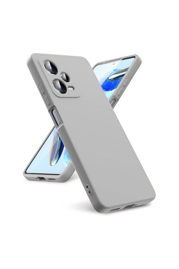 Redmi Note 12 5g Compatible Silicone Case - Flexible Pastel Color Cover with Camera Protection - Gray