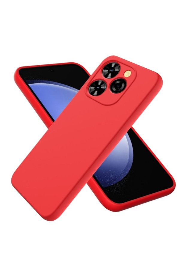 General Mobile Gm Era 30 Compatible Silicone Case - Flexible Cover with Camera Protection - Red