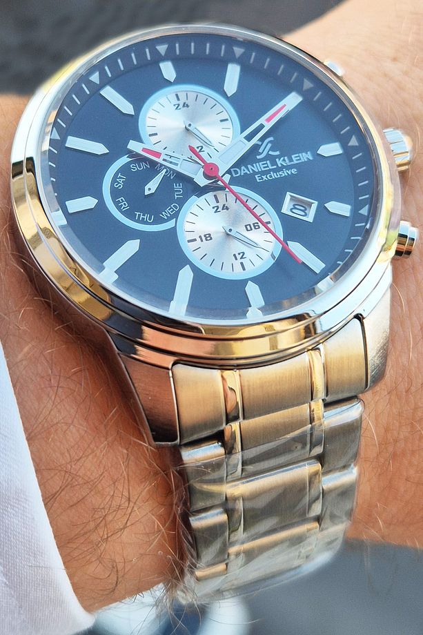 Exclusive Multi Fonksiyonel Takvim, Gün, 12/24 Saat, Dual Time Su Geçirmez Erkek Kol Saati - 3