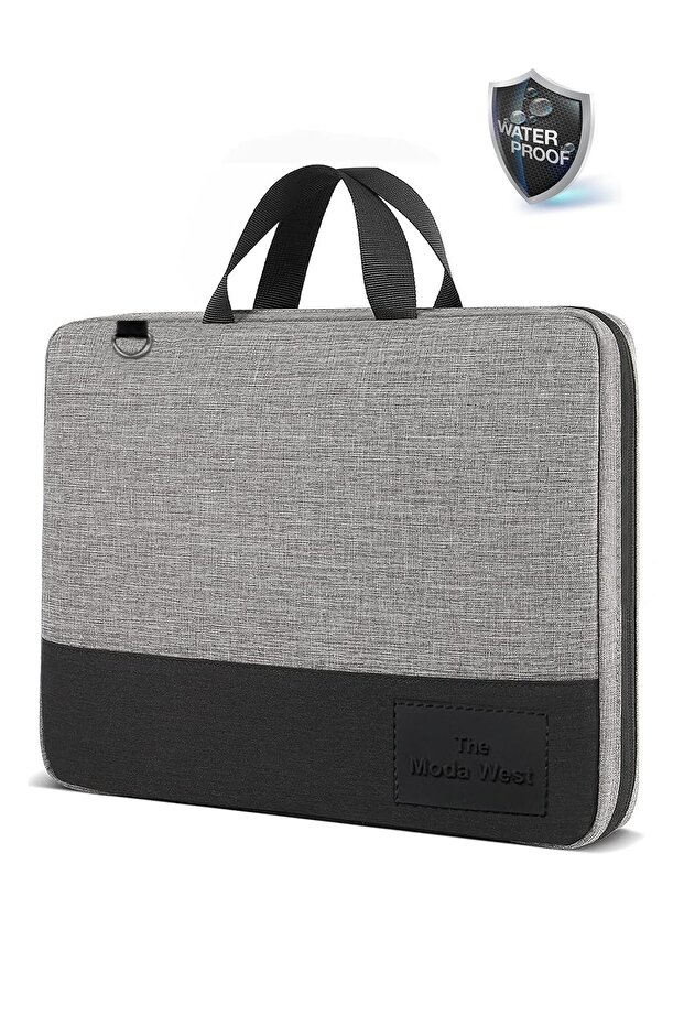 Gray Organizer 13-14-15,6-16,1 Inch Notebook Computer Bag with Shoulder Strap - 1