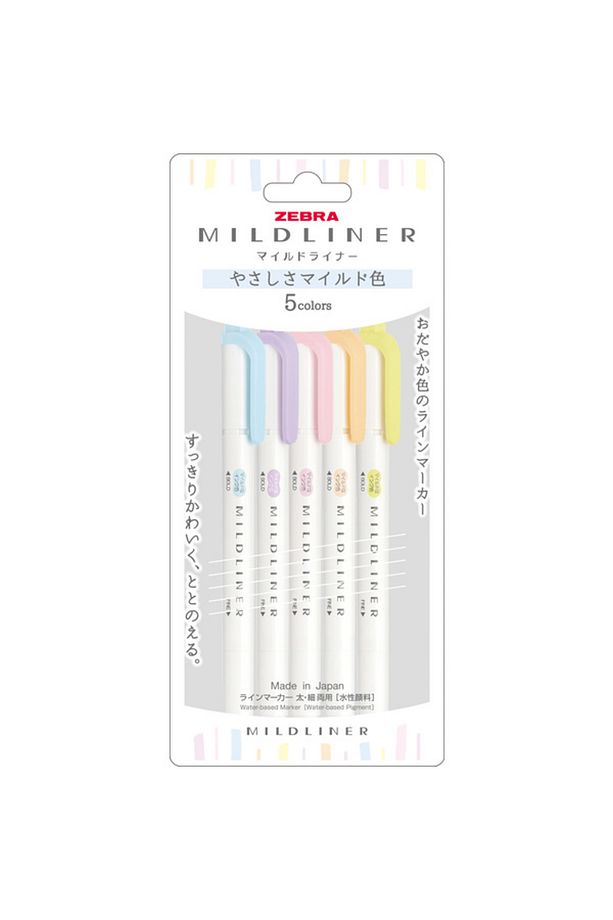 Mildliner 5'li Çift Uçlu Fosforlu Işaretleme Kalemi Seti / Wkt7- 5c-ycn - 1