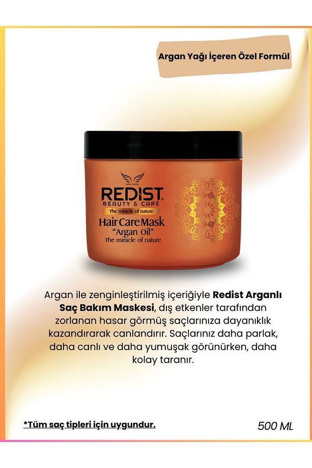 Kuru Ve Yıpranmış Saçlara Özel Argan Yağlı Saç Bakım Maskesi 475 ml - 5