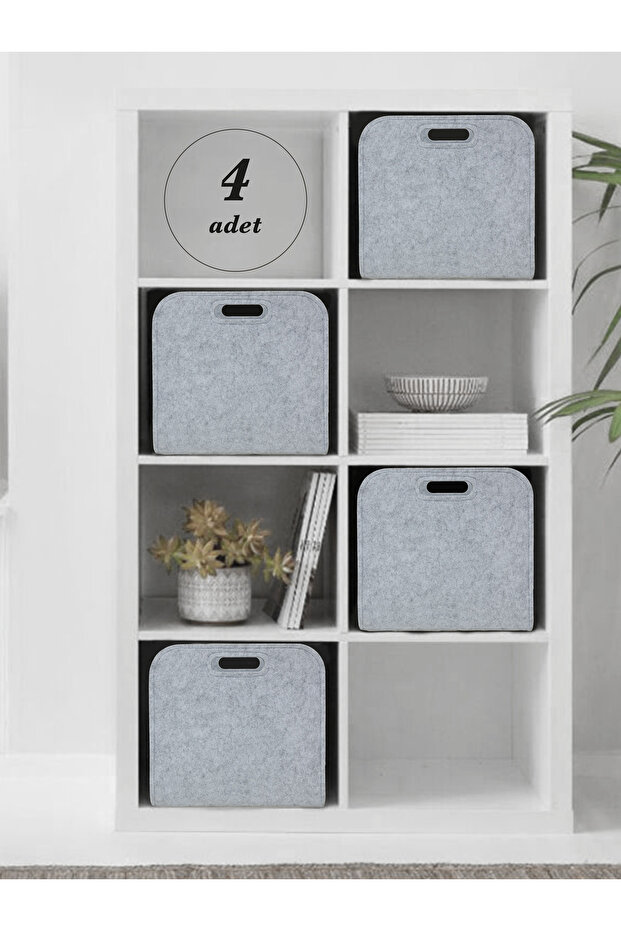 4 Pieces Multi-Purpose Felt Box Organizer In-Cabinet Organizer 30 X 30 cm
