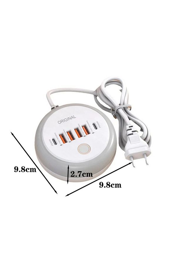 50W 4 USB Portu + 2 Type-c Dokunmatik LED/dolgu Işığı İle Akıllı Hızlı Şarj Çoklu Port - 5