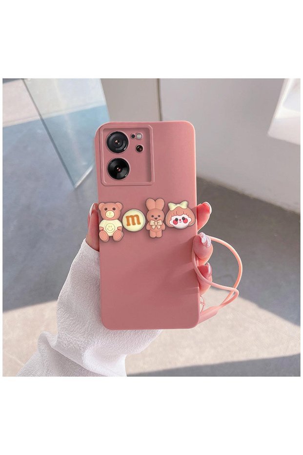 Xiaomi Mi 13t Compatible Case Love Bear Silicone Case Pink