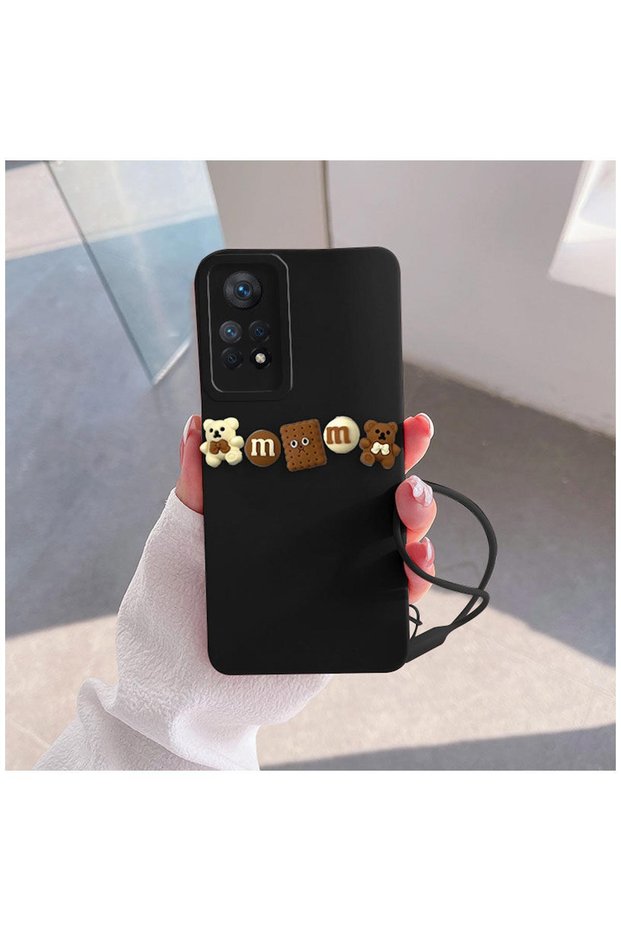 Xiaomi Redmi Note 12 Pro Compatible Case Love Bear Silicone Case Black - Brown