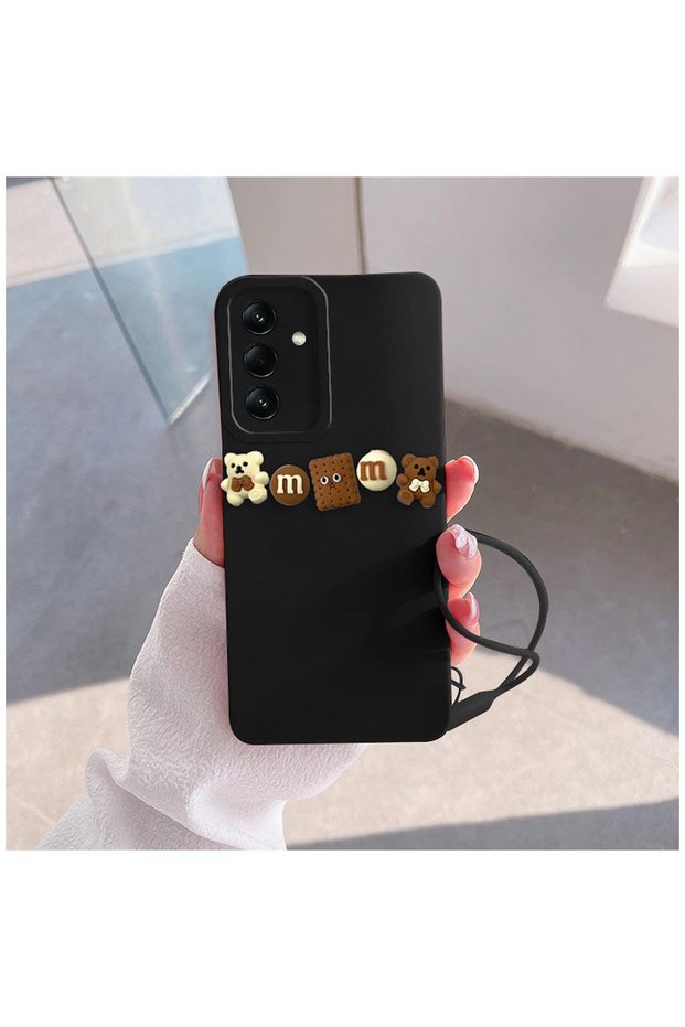 Samsung Galaxy A04S Compatible Case Zebana Love Bear Silicone Case Black - Brown