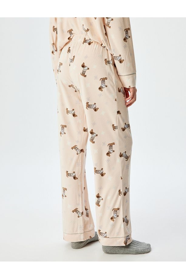 Köpek Desenli Polar Pijama Altı - 4