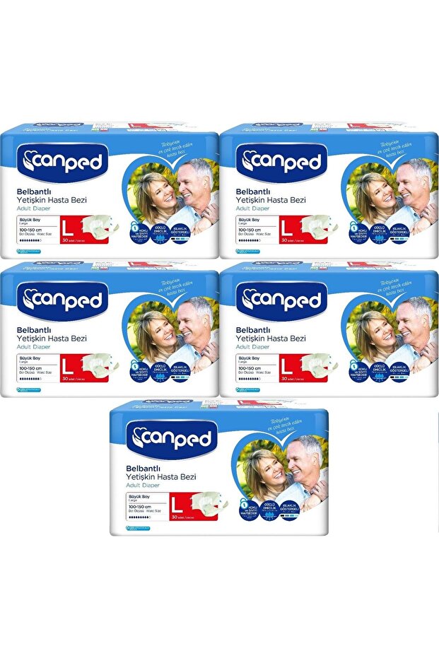 Patient Diapers Adult with Waist Band Polyethylene L-large Size 150 Pieces