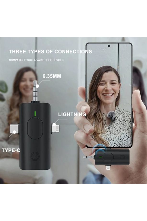 Mikrofon F11 *2  mini mikrofonun 3'ü 1 arada fişi vardır ve iPhone, Android telefonlar - 6