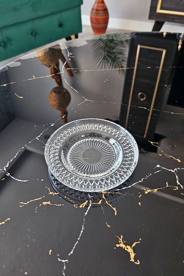 6 Lı Cam Çay Tabağı - 1