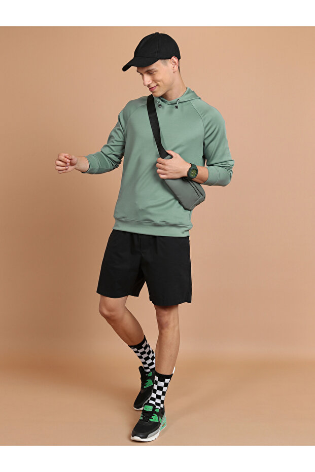 هودي سادة بأكمام راجلان وسلك سحب - 4