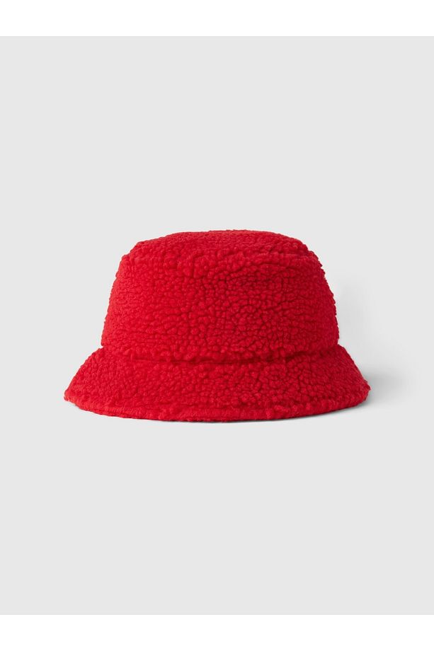 Bebek Kırmızı Sherpa Bucket Şapka - 1