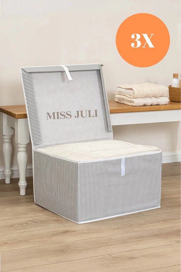 3 Pieces Multi-Purpose Box with Lid Scrap Mini Size 40*30*25 cm