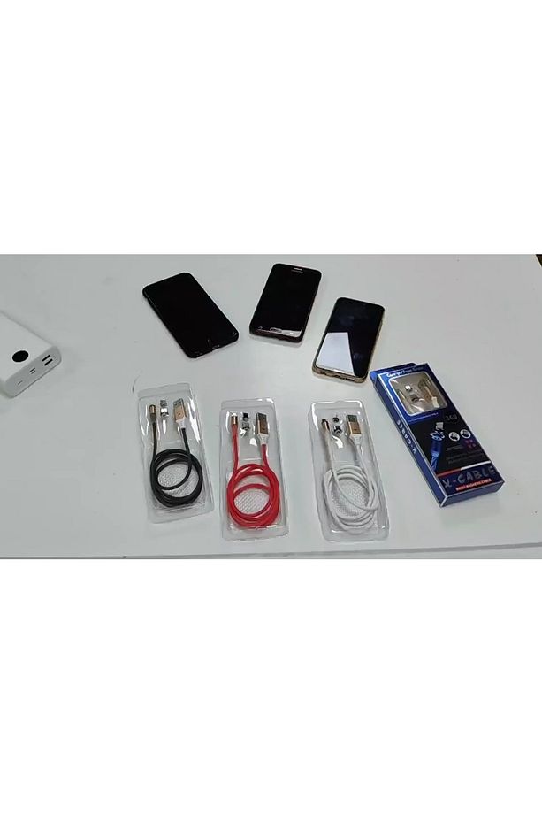 Sese Duyarlı Işıklı Mıknatıslı Manyetik Şarj Kablosu 3 Başlıklı (Type-c - İPhone - Micro) - 3