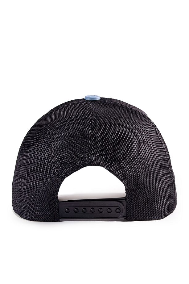 V1 Carpe Diem Logolu Siyah-buz Mavi Trucker Şapka - 5