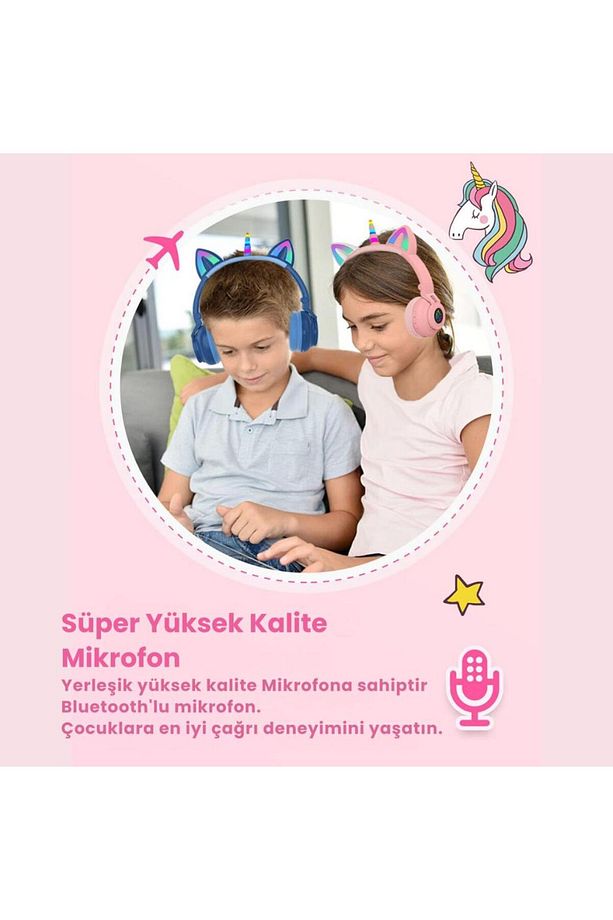 Unicorn 94db Güvenli Ses Limitli Yumuşak Kulak Pedli Bluetooth Kulaklık Çocuk Kulaklığı Uzun - 2