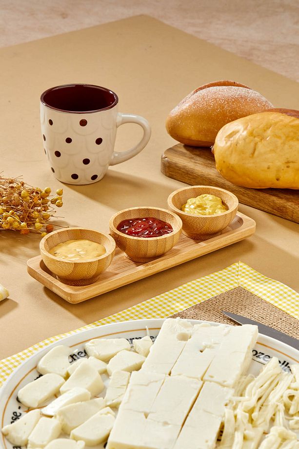4 Parça Bambu Sosluk Reçel Bal Mayonez Ketçap Kahvaltı Seti - 7