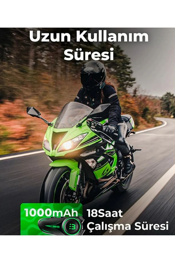 Intercom 5 Intercom Bağlantılı Su Geçirmez Motosiklet Kask Bluetooth 5.3 Intercom 1.000mah A505x - 3