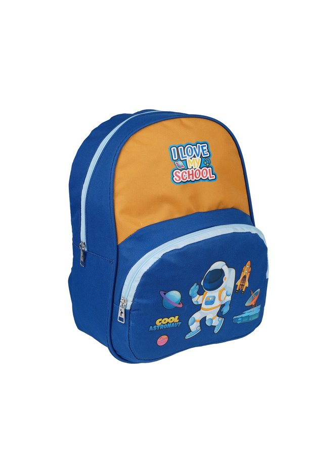 3031 Astronaut Patterned Navy Blue-Mustard Kindergarten Bag