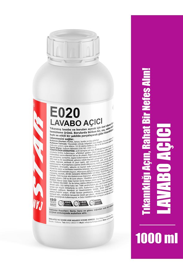 Ultra Güçlü Lavabo Açıcı – 1000 ml, 5 Dakikada Tıkanıklıkları Açan Güçlü Formül - 1