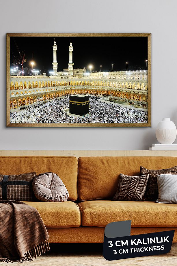 Kabe Tek Parça Gold Çerçeveli Kanvas Canvas Tablo - 1