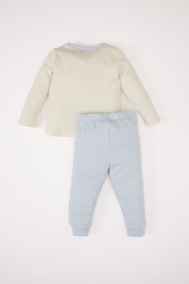 Kız Bebek Pijama Takımı Bisiklet Yaka Unicorn Baskılı Uzun Kollu Üst Beli Lastikli Uzun Alt - 4