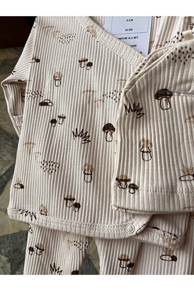 Bebek 3lü set şapkalı