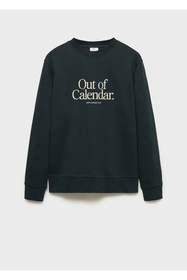 Mesaj işlemeli pamuklu sweatshirt - 3