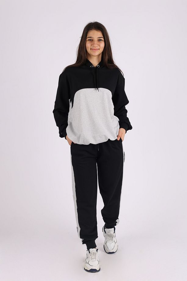 UNISEX 3'LÜ ŞERİTLİ ALT-ÜST&LASTİKLİ ALT EŞOFMAN TAKIMI - 3