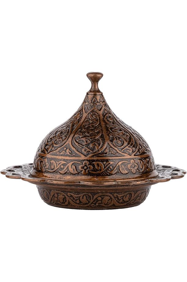 Çay Seti Bardağı Osmanlı Motifli Kaşıklı Çay Sunum Seti Türk Çay Bardak Seti 6 Lı Bakır - 5