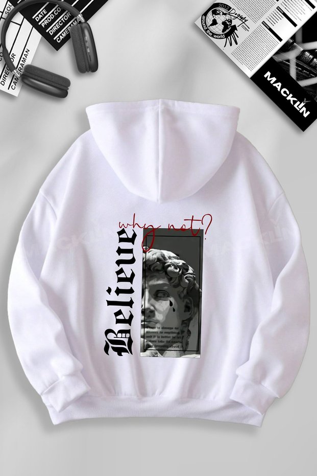 Unisex Men's and Women's Wht Not Relieve Printed Custom Hooded Sweatshirt