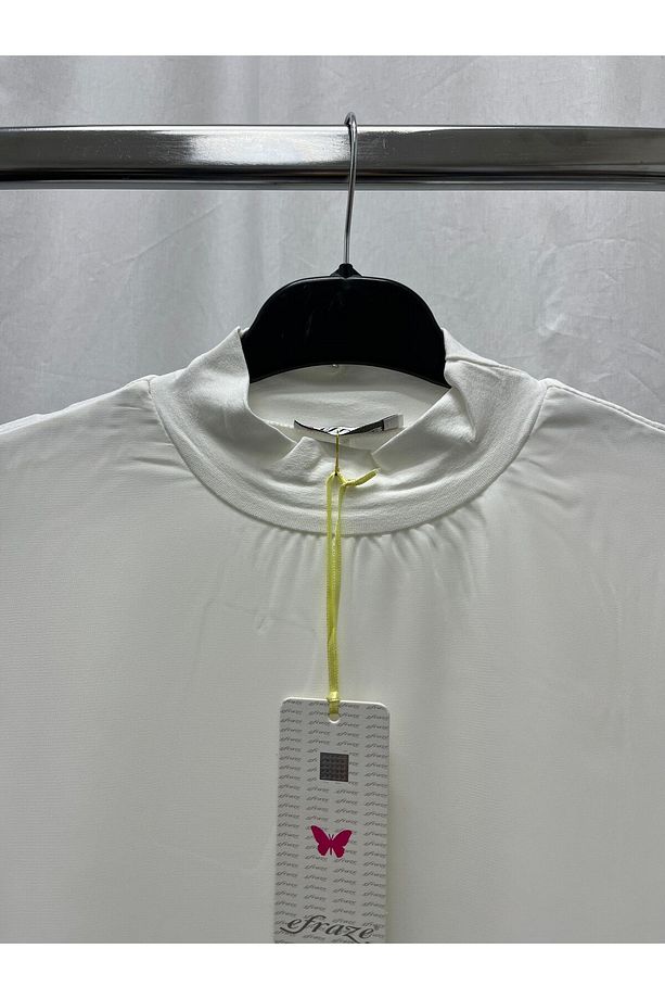 Efraze Sıfır Kollu Önü Şifon Boğazlı Penye Tunik İçlik 102 cm 772 1626 - 2