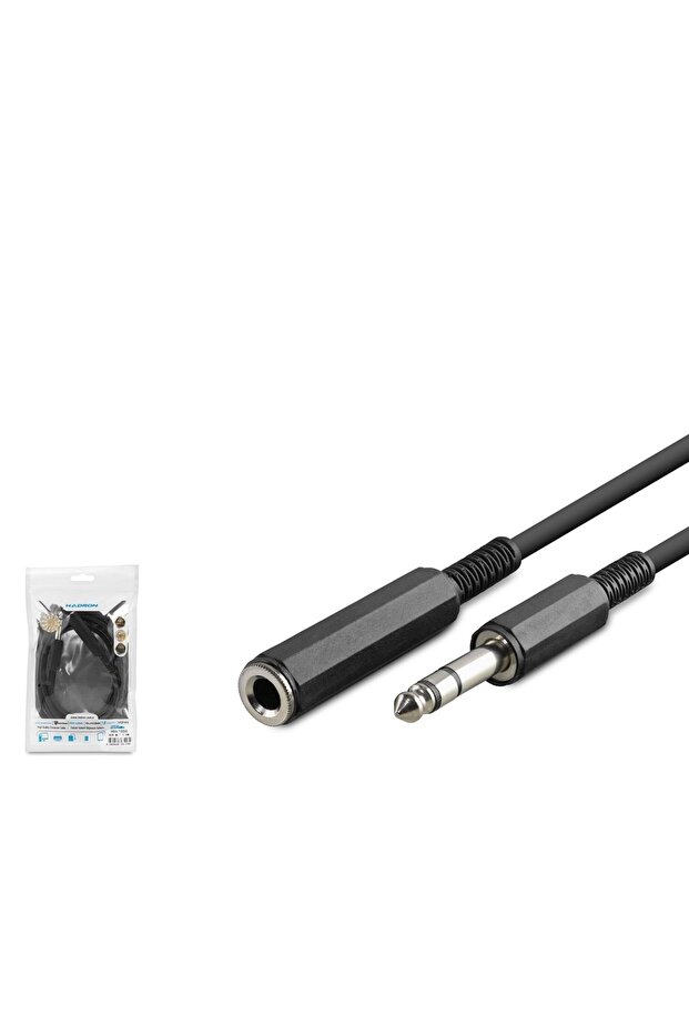 HDX1050 كابل تمديد ستيريو بقطر 6.35 ملم، طول 1.5 متر، أسود