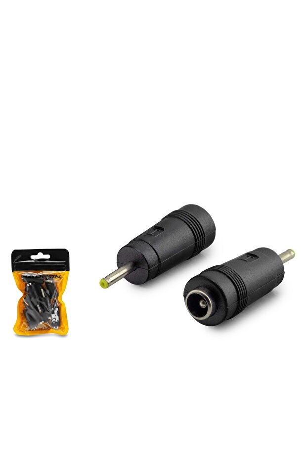 HDX1338 محول مقبس تيار مستمر 5.5x2.5 ملم مقبس 2.3x0.7 ملم قابس 10 قطع باللون الأسود