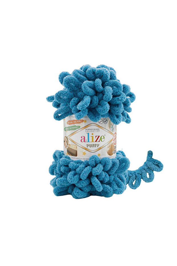 Puffy 294 Blue Hand Knitting Lanyard Squishy Balaklava Gorgeous for Making Blanket Shawl