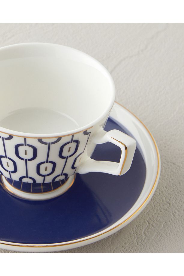 Octavia New Bone China 4 Parça 2 Kişilik Kahve Fincan Takımı 90 ml Lacivert - 4