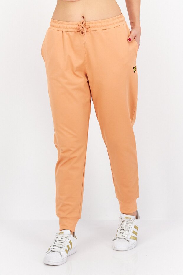 Women Regular Fit Embroidered Logo Jogger Pant, Dusky Orange