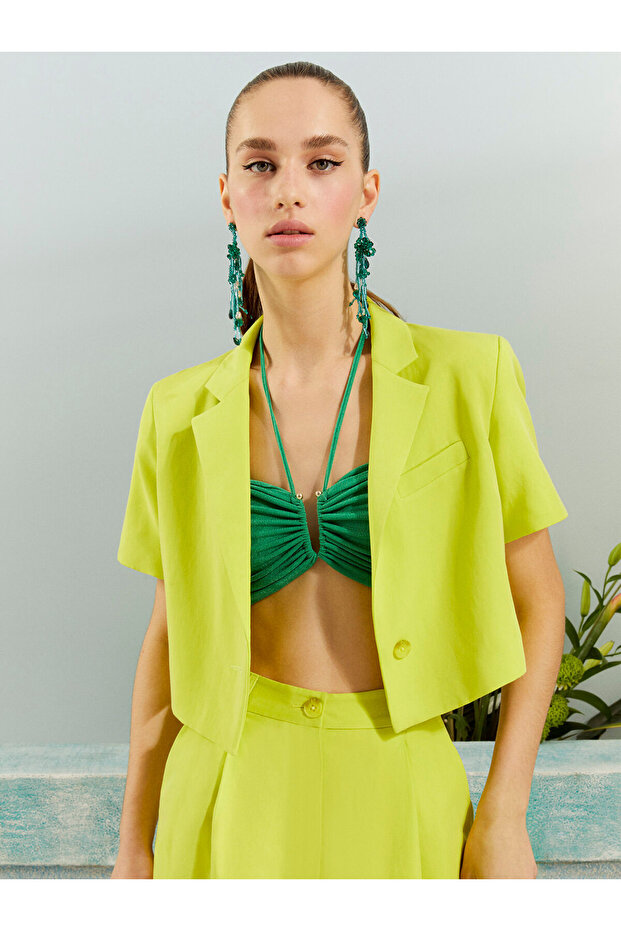 Kısa Kollu Crop Ceket - 4