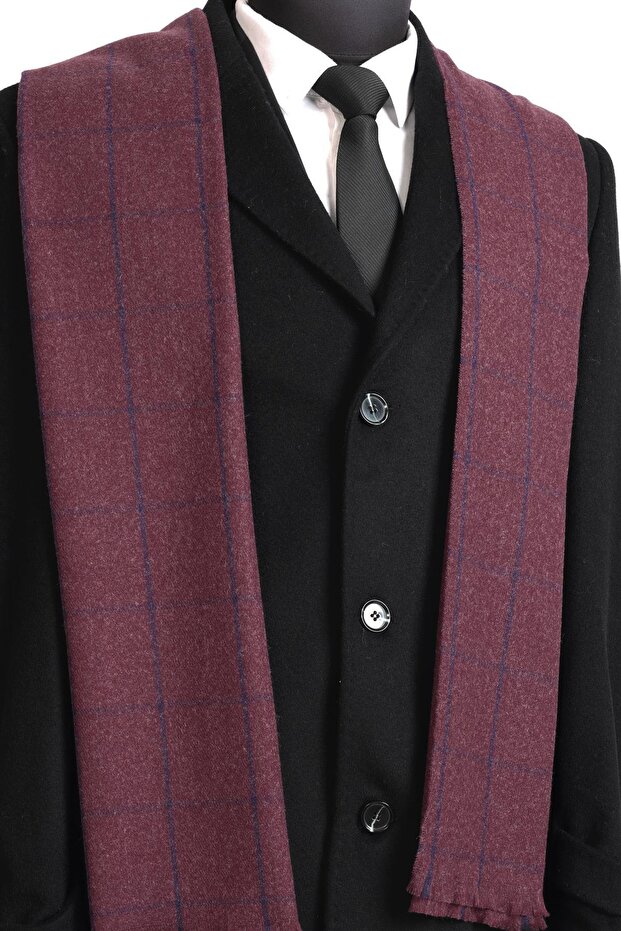 وشاح منقوش من الفسكوز بلون البرقوق - 4