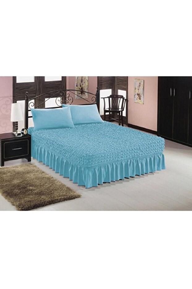 Bürümcük Fabric Elastic Sheet Skirt, Flexible Bedspread 1 Piece