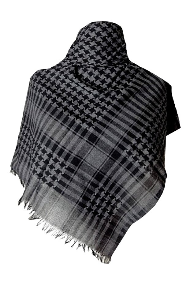 Unisex Poşu, Puşi, Keyfiye Shawl Gray-Black