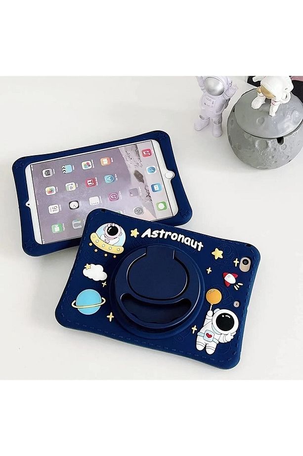 Samsung Galaxy Tab A9 8.7 (2023) Sm-x110 Uyumlu Astronot Çocuk Kılıfı Askılı Standlı Eğlenceli - 7