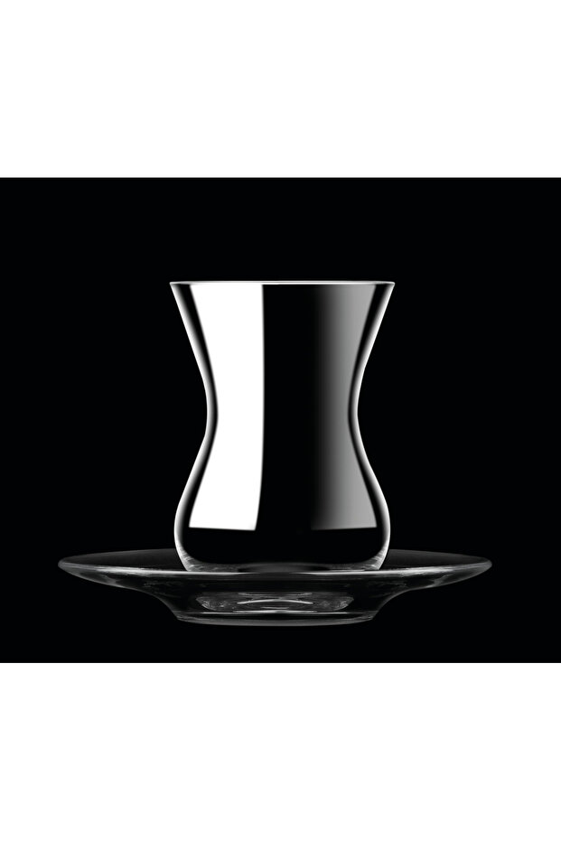 Beykoz 12 Piece 6 Person 135 Cc Tea Set Crystallin Crystal Damla Logo Black Orjin. Boxed