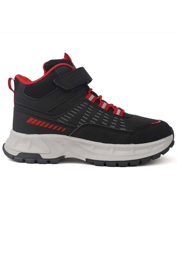 Tiger Black Red Detail Velcro Winter Water and Cold Resistant Non-Slip Sole Children's Boots