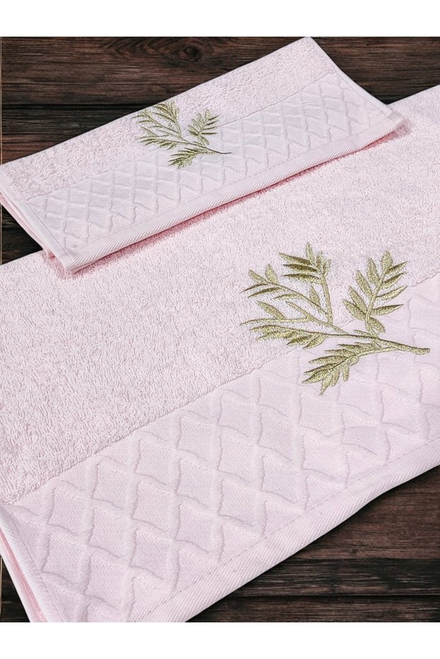 Gold Processing Embroidered Velvet Dowry 1 Piece 50X90 Hand Face Towel 1 Piece 30X50 Kitchen Towel