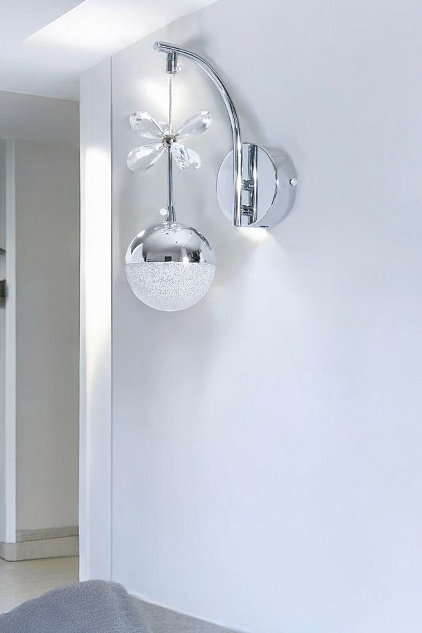 ŞIK SARKIT LED APLİK KROM KRİSTAL TAŞLI - 1