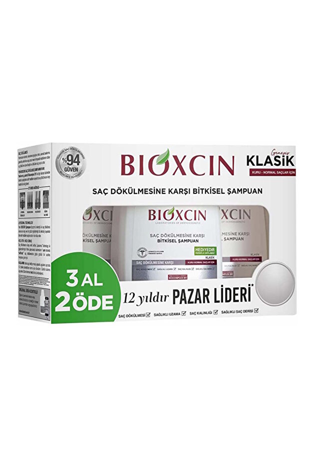 Klasik Kuru ve Normal Şampuan 3x300ml Saç Dökülmesi İçin - 1
