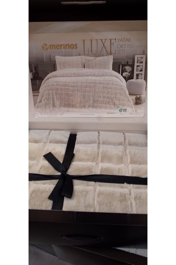 Luxe Yatak Örtüsü Tek Kişilik Kareli Model - 1