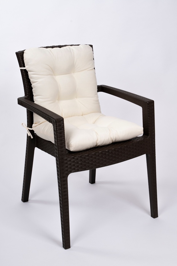 Neva Pofidik Cream Backrest Chair Cushion with Special Stitched Laces, 44X88 cm